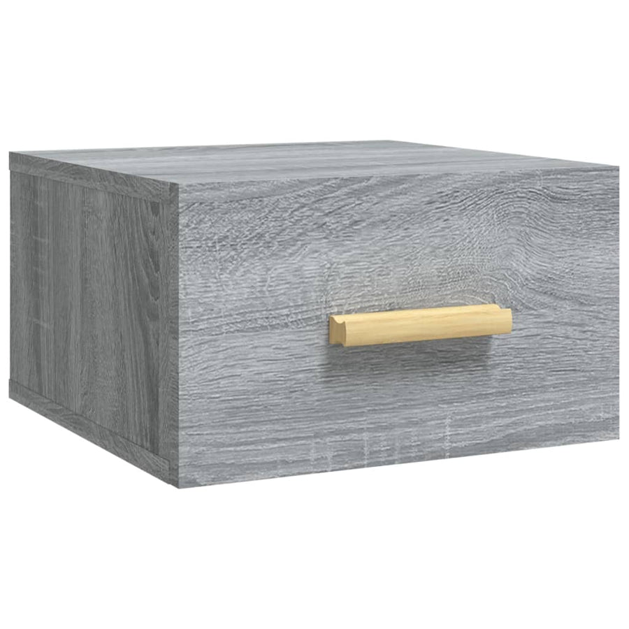 Nachtkastjes 2 St Wandgemonteerd 35X35X20 Cm Grijs Sonoma Eiken