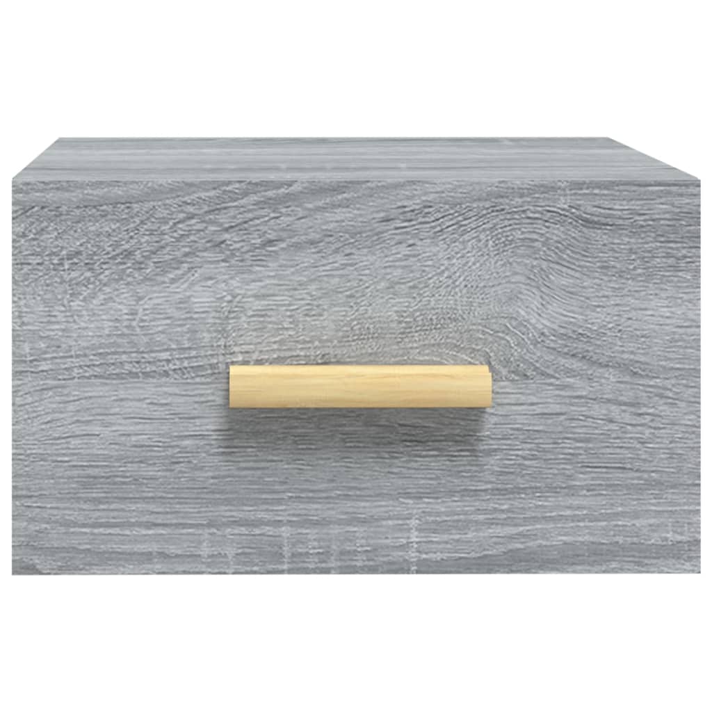 Nachtkastjes 2 St Wandgemonteerd 35X35X20 Cm Grijs Sonoma Eiken