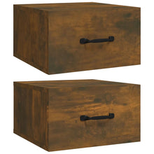 Nachtkastjes 2 St Wandgemonteerd 35X35X20 Cm Gerookt Eikenkleur