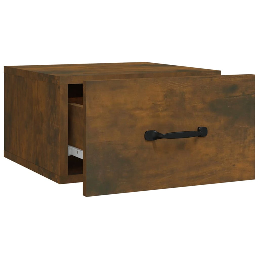 Nachtkastjes 2 St Wandgemonteerd 35X35X20 Cm Gerookt Eikenkleur