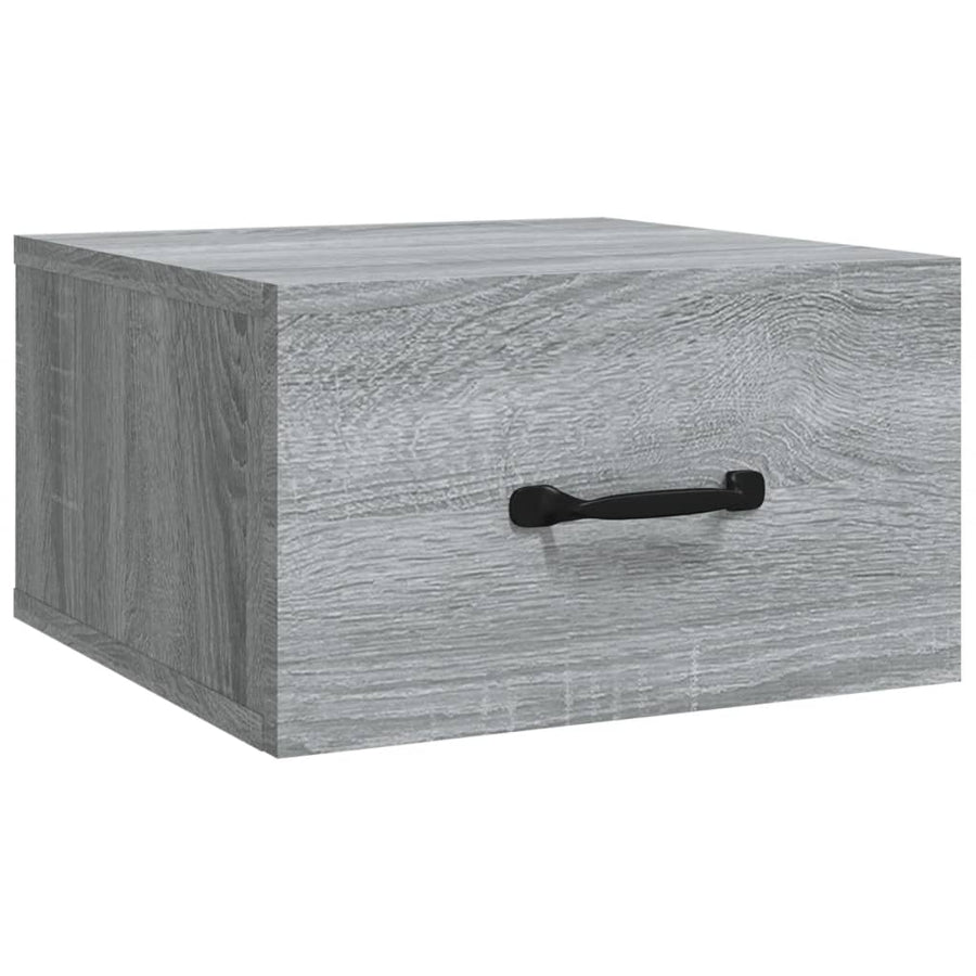 Nachtkastje Wandgemonteerd 35X35X20 Cm Grijs Sonoma Eikenkleur