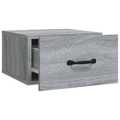 Nachtkastje Wandgemonteerd 35X35X20 Cm Grijs Sonoma Eikenkleur