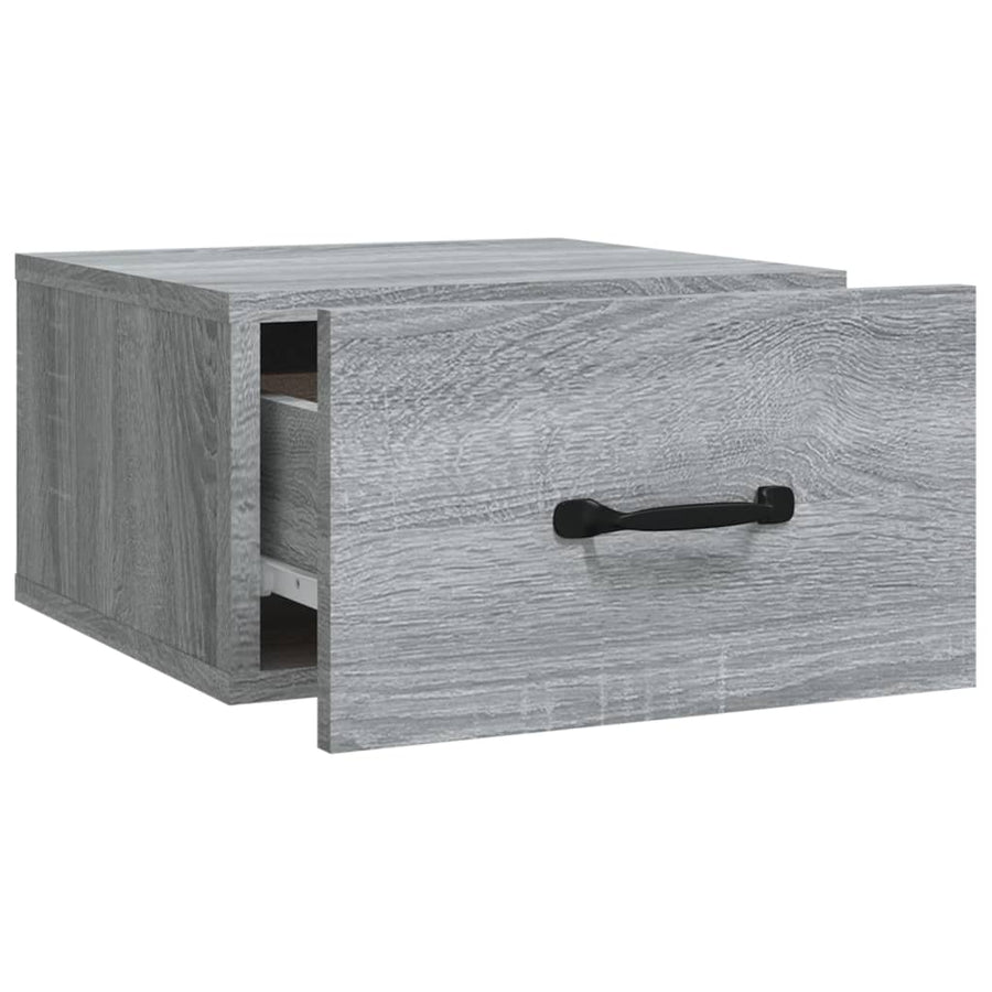 Nachtkastje Wandgemonteerd 35X35X20 Cm Grijs Sonoma Eikenkleur