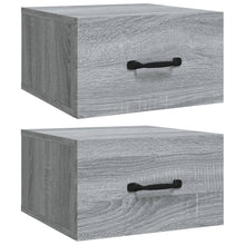 Nachtkastjes 2 St Wandgemonteerd 35X35X20 Cm Grijs Sonoma Eiken