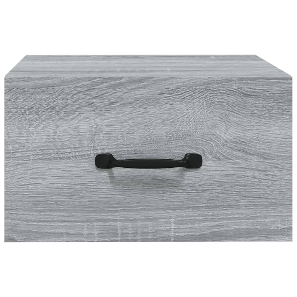 Nachtkastjes 2 St Wandgemonteerd 35X35X20 Cm Grijs Sonoma Eiken