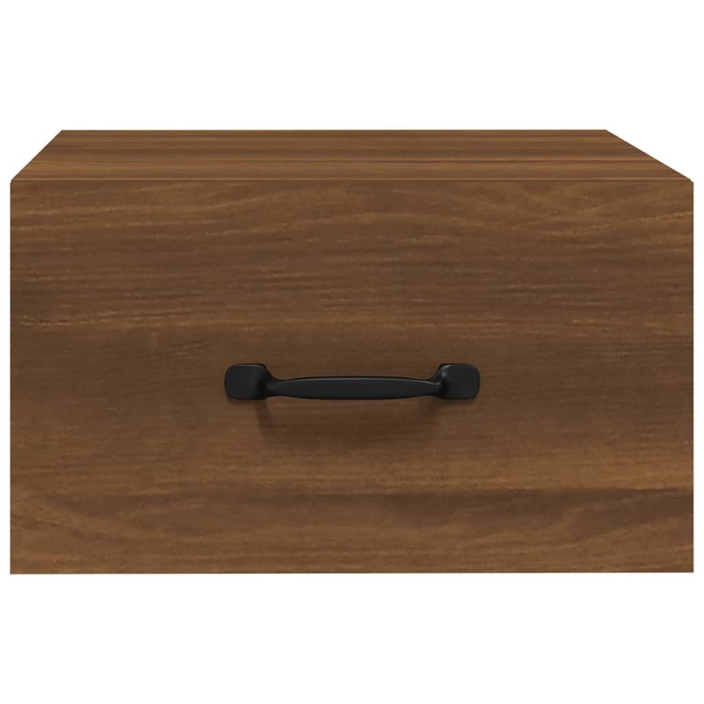 Nachtkastjes 2 st wandgemonteerd 35x35x20 cm bruin eikenkleur