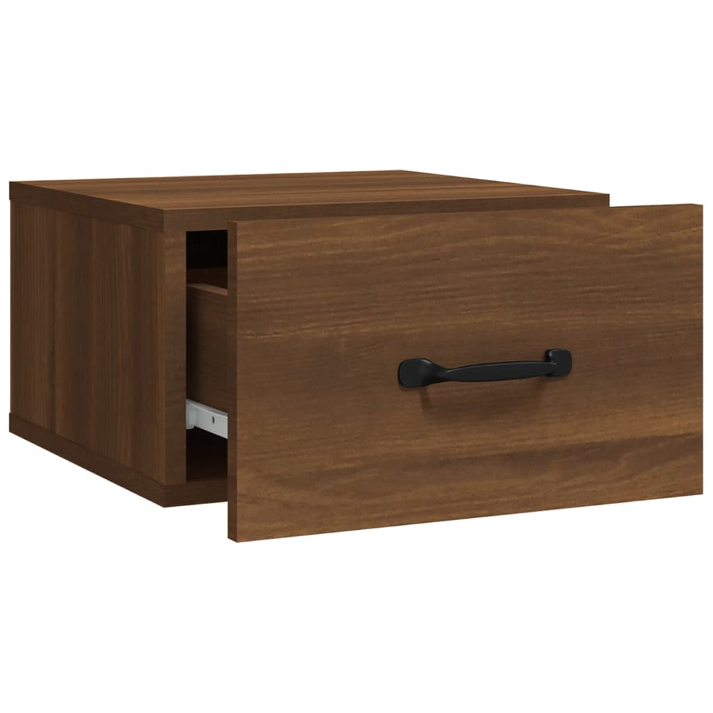 Nachtkastjes 2 st wandgemonteerd 35x35x20 cm bruin eikenkleur
