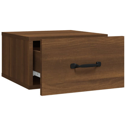 Nachtkastjes 2 st wandgemonteerd 35x35x20 cm bruin eikenkleur