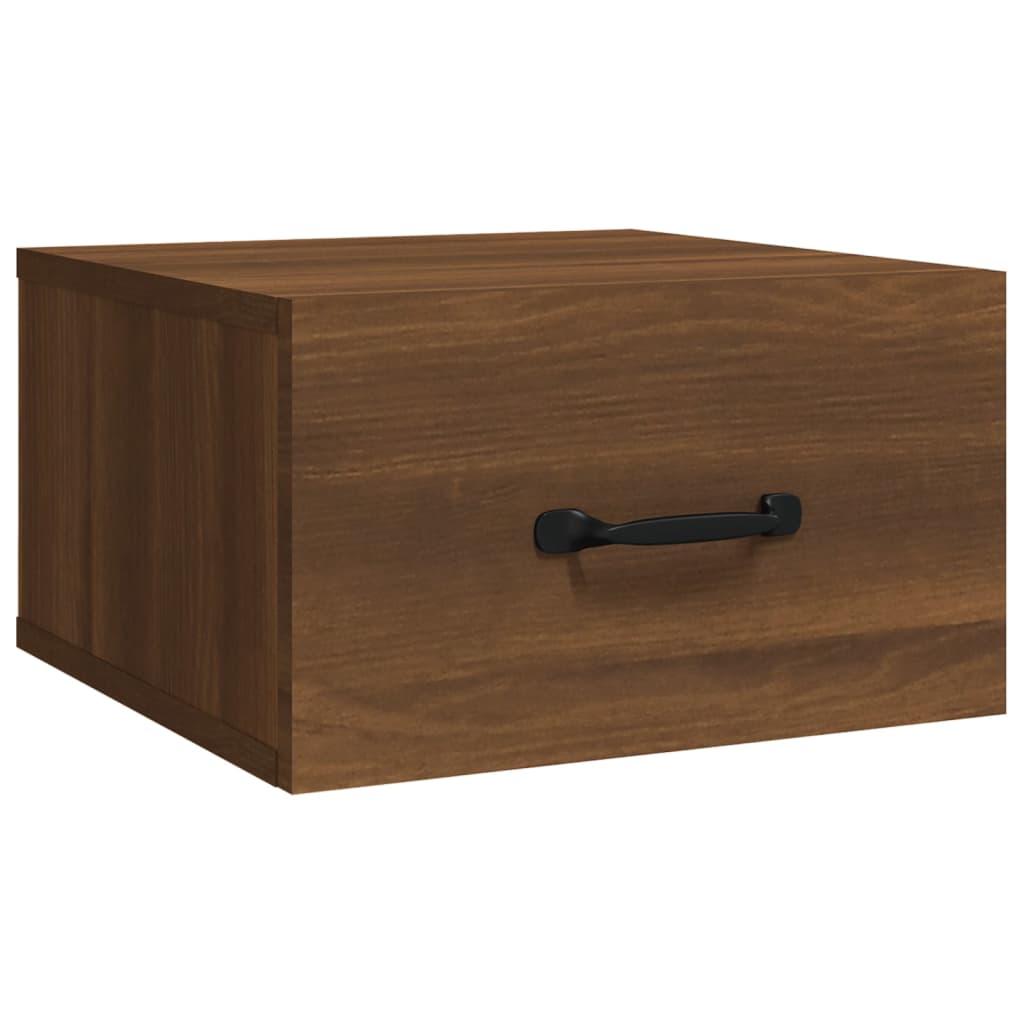 Nachtkastjes 2 st wandgemonteerd 35x35x20 cm bruin eikenkleur