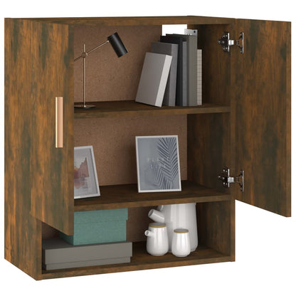 Wandkast 60X31X70 Cm Bewerkt Hout Gerookt Eikenkleurig