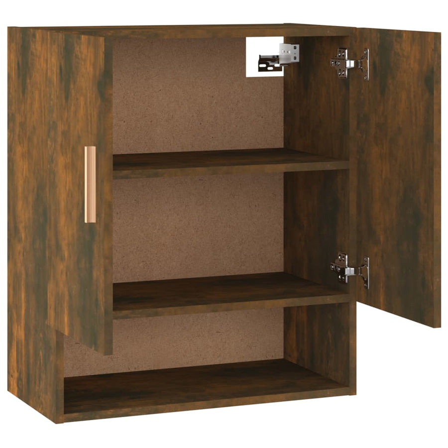 Wandkast 60X31X70 Cm Bewerkt Hout Gerookt Eikenkleurig