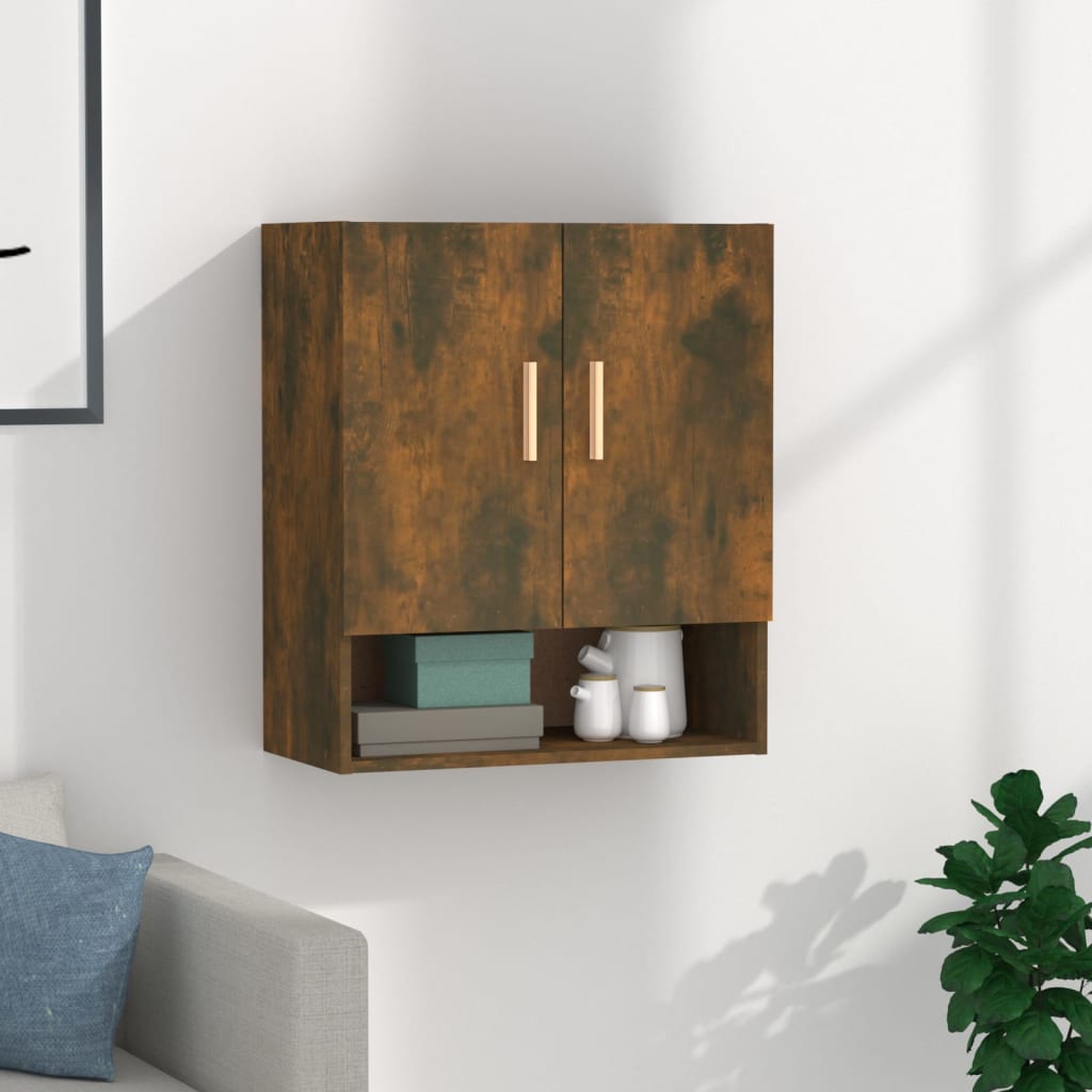 Wandkast 60X31X70 Cm Bewerkt Hout Gerookt Eikenkleurig