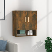 Wandkast 60x31x70 cm bewerkt hout gerookt eiken
