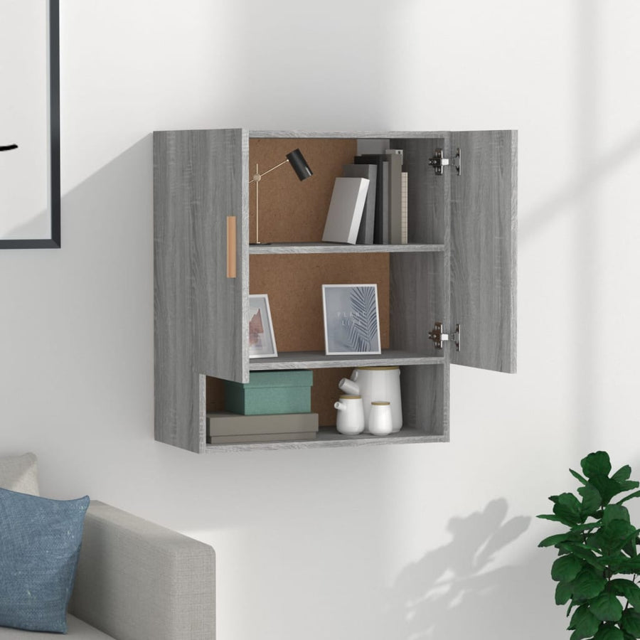 Wandkast 60X31X70 Cm Bewerkt Hout Grijs Sonoma Eikenkleurig