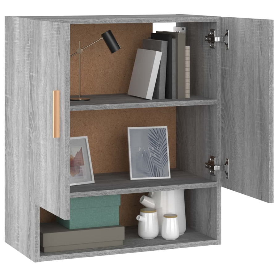 Wandkast 60X31X70 Cm Bewerkt Hout Grijs Sonoma Eikenkleurig