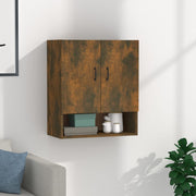 Wandkast 60x31x70 cm bewerkt hout gerookt eiken