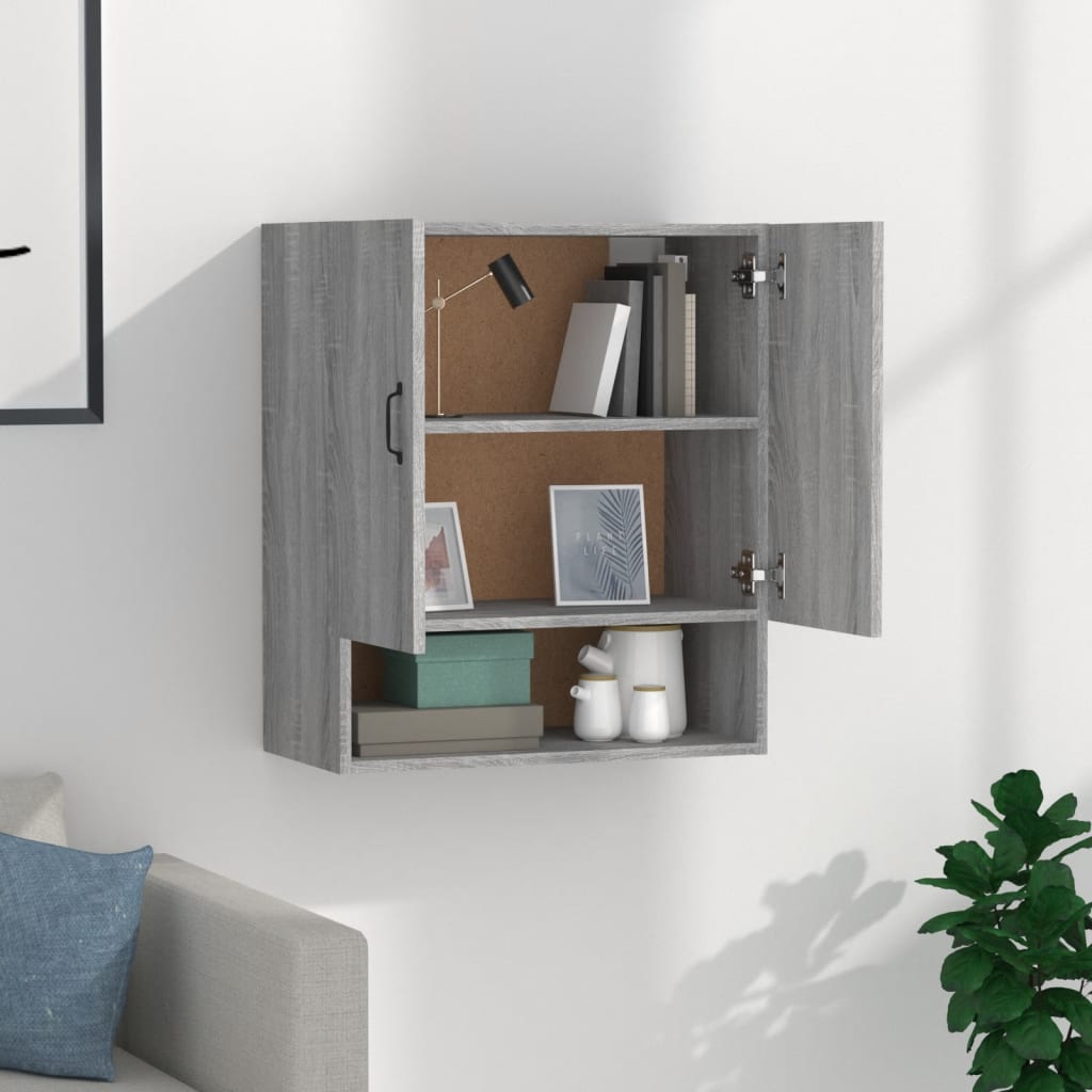 Wandkast 60X31X70 Cm Bewerkt Hout Grijs Sonoma Eikenkleurig