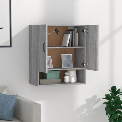 Wandkast 60X31X70 Cm Bewerkt Hout Grijs Sonoma Eikenkleurig