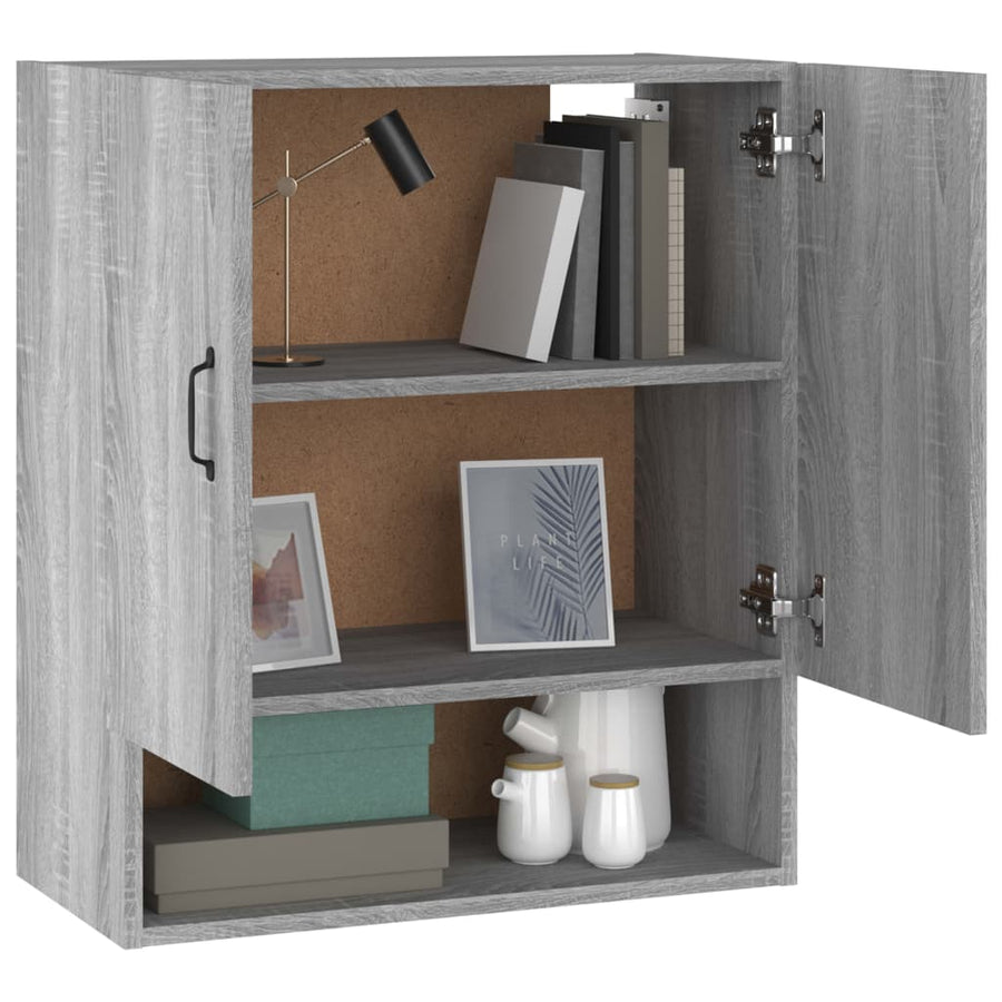 Wandkast 60X31X70 Cm Bewerkt Hout Grijs Sonoma Eikenkleurig