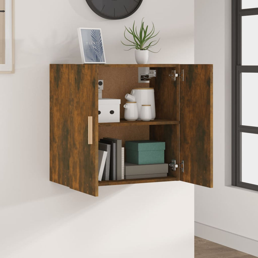 Wandkast 60X30X60 Cm Bewerkt Hout Gerookt Eikenkleurig