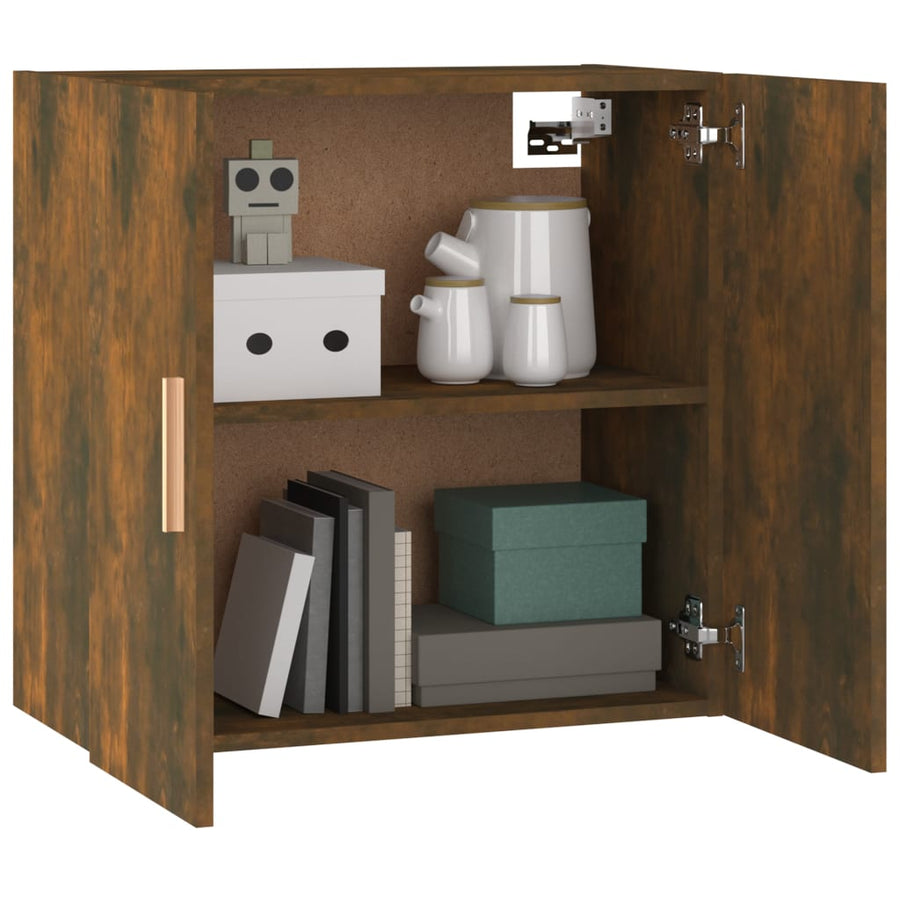 Wandkast 60X30X60 Cm Bewerkt Hout Gerookt Eikenkleurig