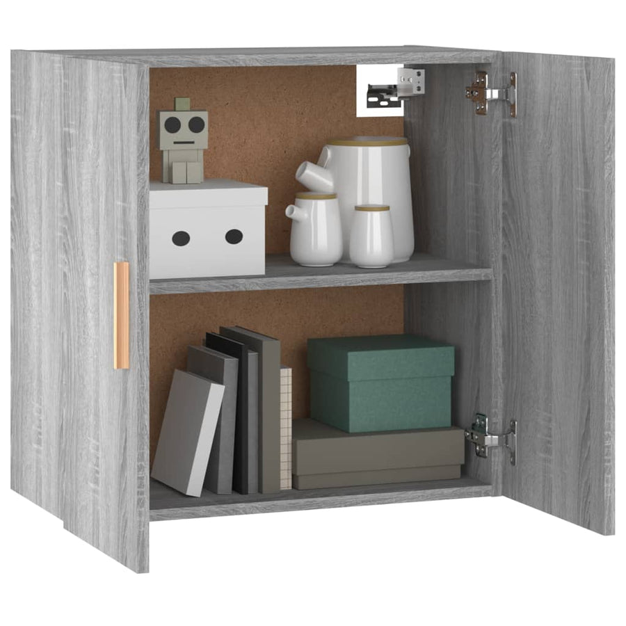 Wandkast 60X30X60 Cm Bewerkt Hout Grijs Sonoma Eikenkleurig