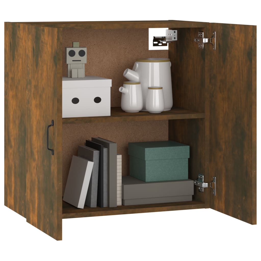 Wandkast 60X31X60 Cm Bewerkt Hout Gerookt Eikenkleurig