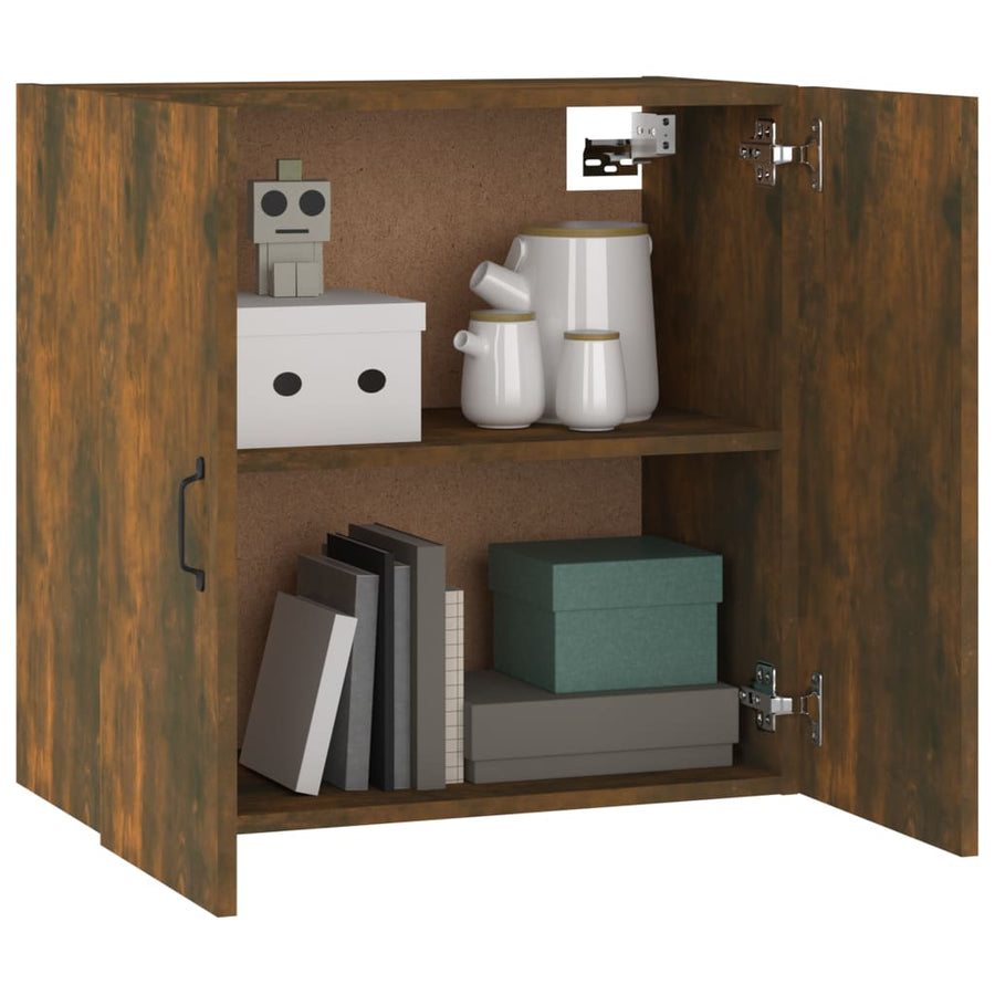 Wandkast 60X31X60 Cm Bewerkt Hout Gerookt Eikenkleurig