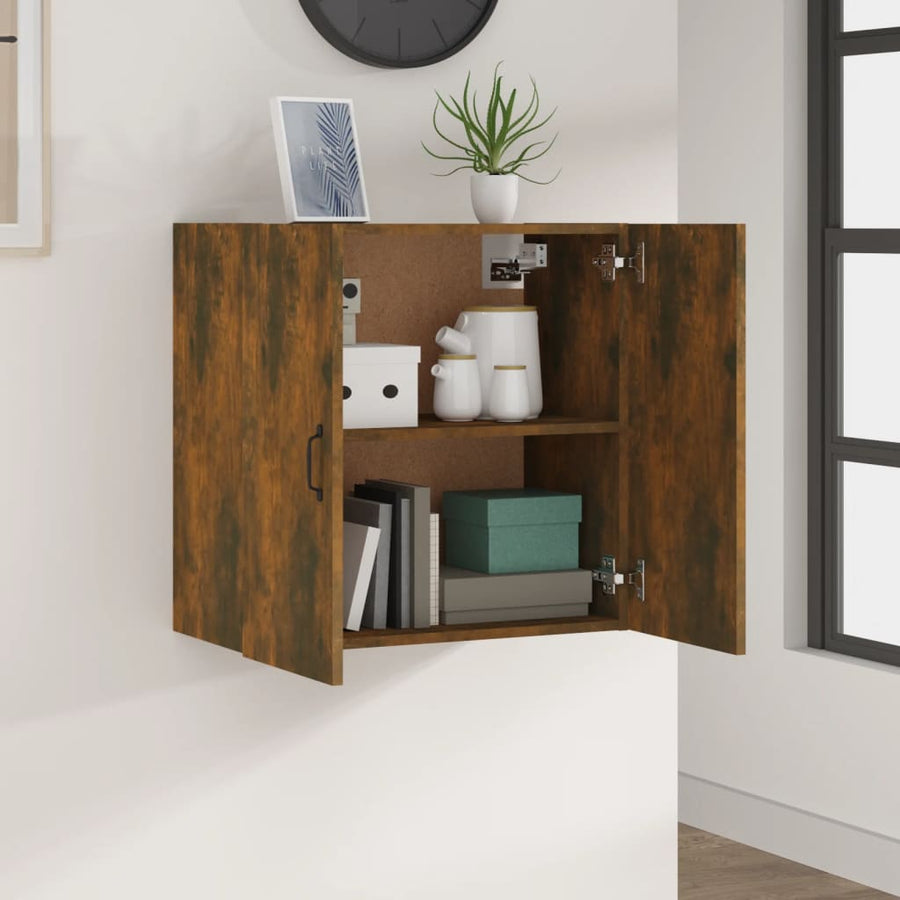 Wandkast 60X31X60 Cm Bewerkt Hout Gerookt Eikenkleurig