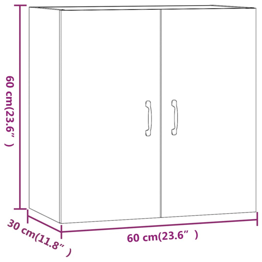 Wandkast 60X31X60 Cm Bewerkt Hout Gerookt Eikenkleurig