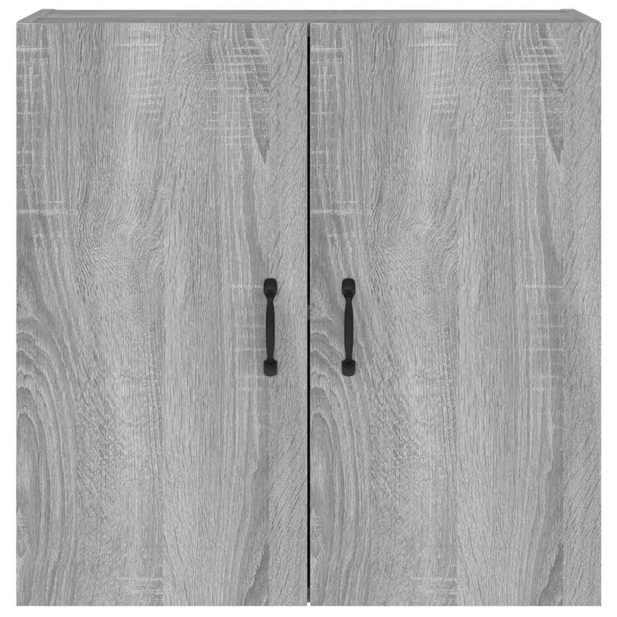 Wandkast 60X3X60 Cm Bewerkt Hout Eikenkleurig Grijs sonoma