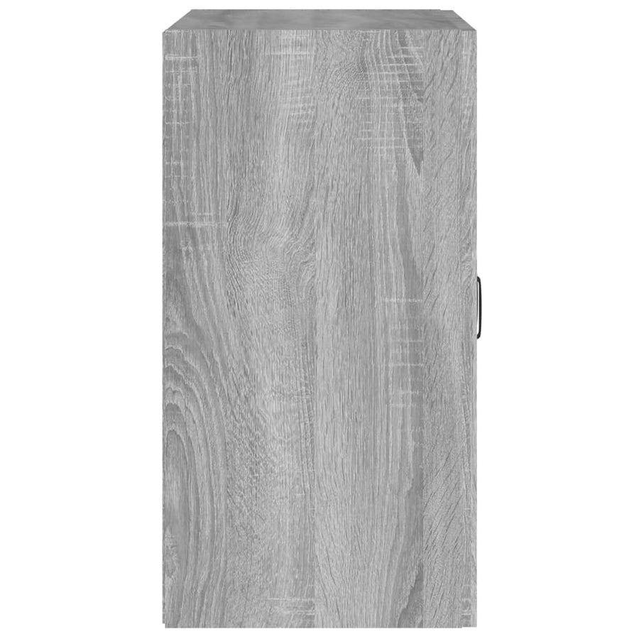 Wandkast 60X3X60 Cm Bewerkt Hout Eikenkleurig Grijs sonoma