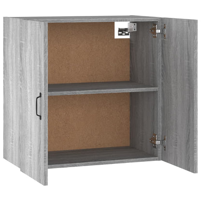 Wandkast 60X3X60 Cm Bewerkt Hout Eikenkleurig Grijs sonoma
