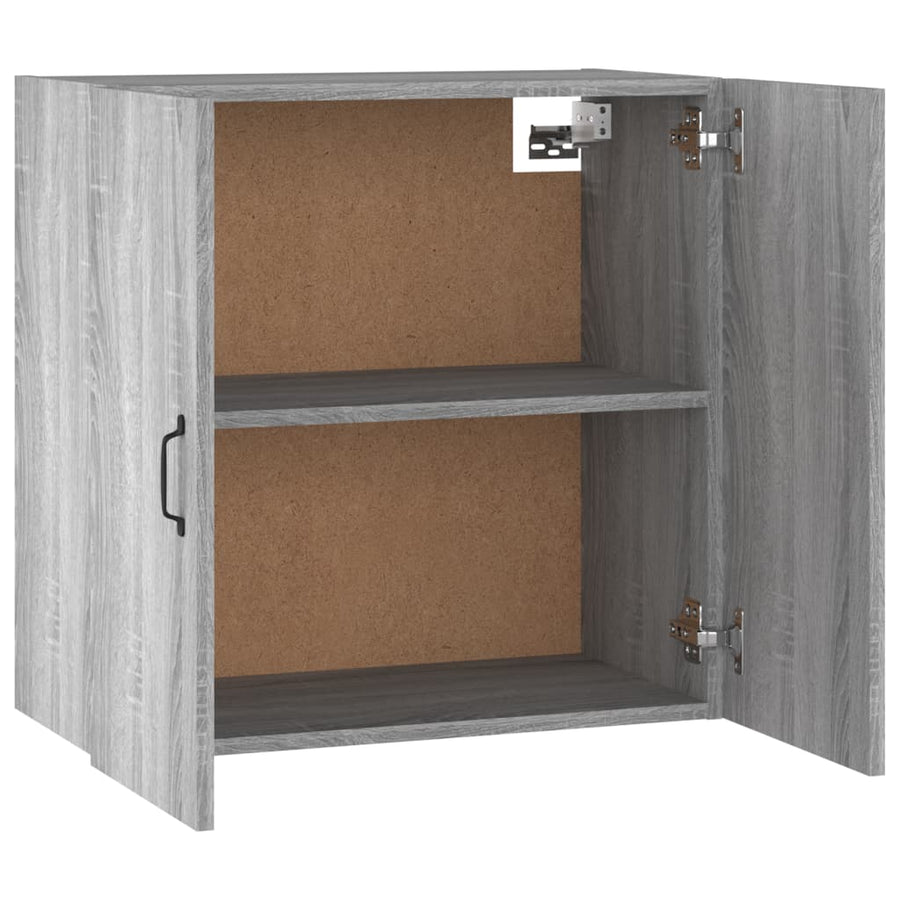 Wandkast 60X3X60 Cm Bewerkt Hout Eikenkleurig Grijs sonoma