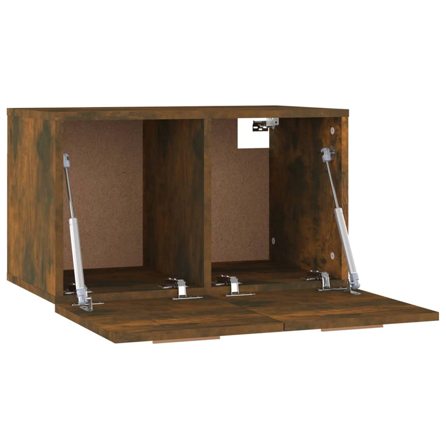 Wandkast 60X36,5X35 Cm Bewerkt Hout Gerookt Eikenkleurig