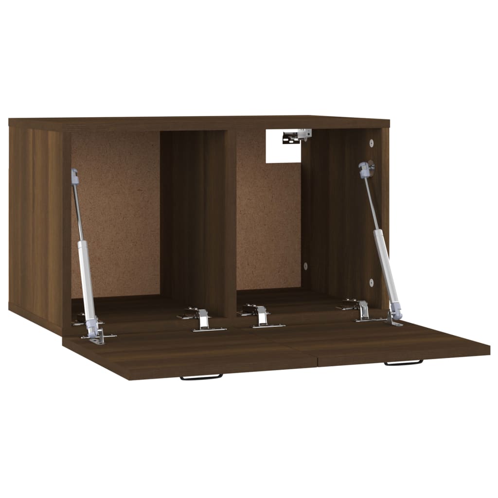 Wandkast 60X36,5X35 Cm Bewerkt Hout Bruin Eikenkleur