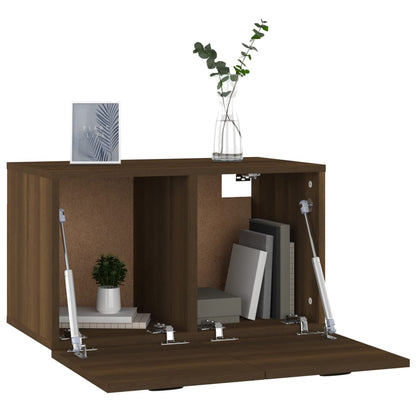 Wandkast 60X36,5X35 Cm Bewerkt Hout Bruin Eikenkleur