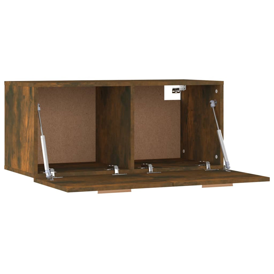 Wandkast 80X35X36,5 Cm Bewerkt Hout Gerookt Eikenkleurig