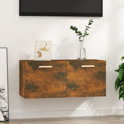 Wandkast 80x35,5x36,5 cm bewerkt hout gerookt eiken