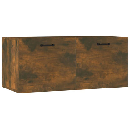 Wandkast 80X36,5X35 Cm Bewerkt Hout Kleurig Gerookt eiken