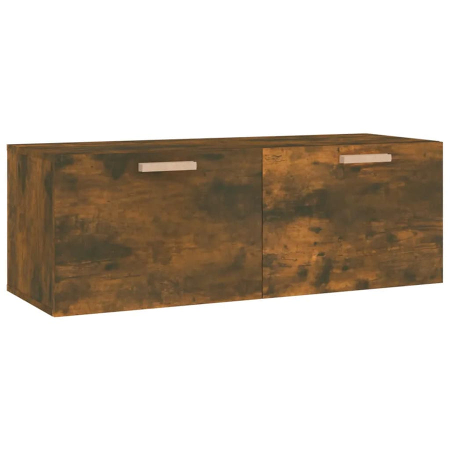 Wandkast 100X36,5X35 Cm Bewerkt Hout Kleurig Gerookt eiken