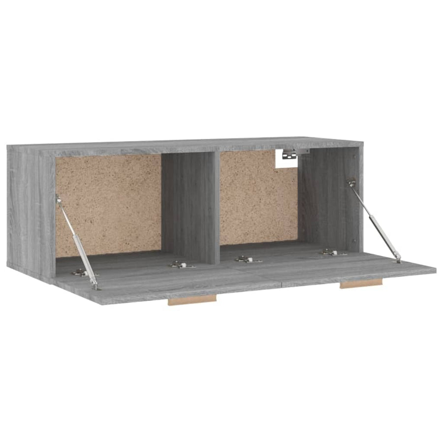 Wandkast 100X36,5X35 Cm Bewerkt Hout Grijs Sonoma Eikenkleurig
