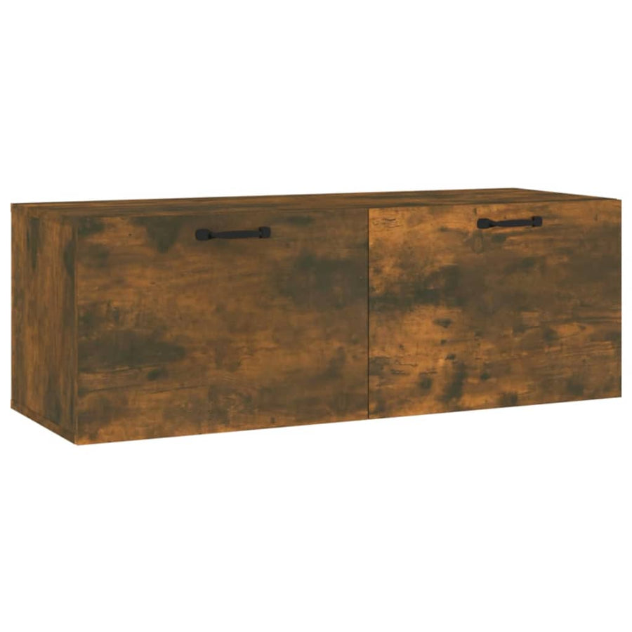 Wandkast 100X36,5X35 Cm Bewerkt Hout Gerookt Eikenkleurig