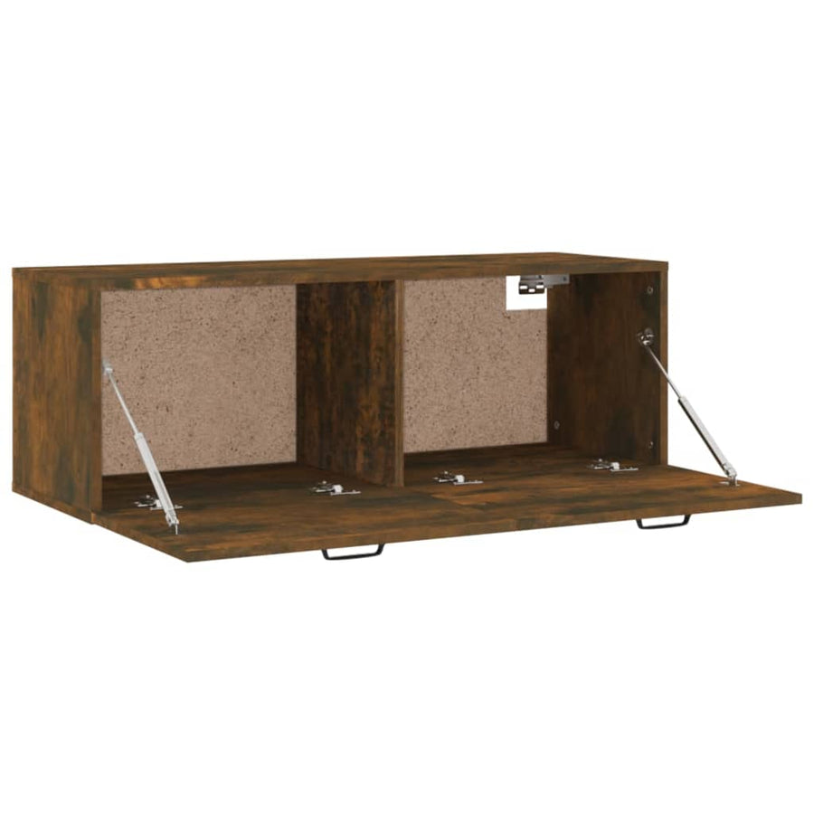 Wandkast 100X36,5X35 Cm Bewerkt Hout Gerookt Eikenkleurig
