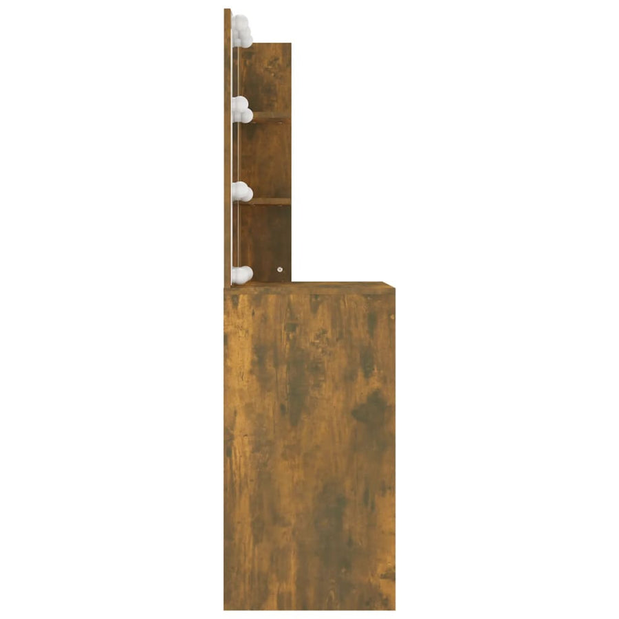 Kaptafel Met Led-Verlichting 60X40X40 Cm Kleur Gerookt eiken