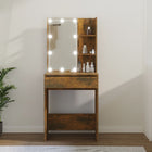 Dressing Table with LED Lighting 60x40x140 cm Smoked Oak Color