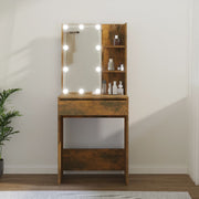 Kaptafel 60x40x140 cm gerookt eiken LED