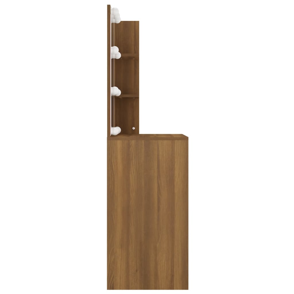 Kaptafel Met Led-Verlichting 60X40X40 Cm Bruineikenkleurig bruin eikenkleur