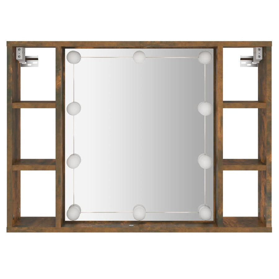 Spiegelkast Met Led-Verlichting 76X5X55 Cm Kleur Gerookt eiken