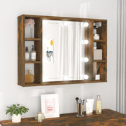 Spiegelkast 76x15x55 cm gerookt eiken led